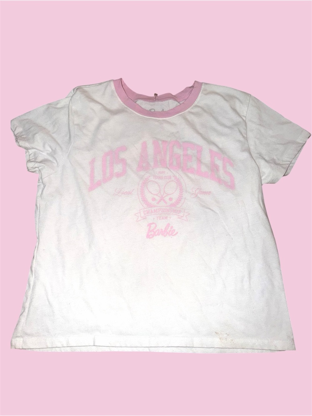 Barbie White & Pink Los Angeles Graphic Tee